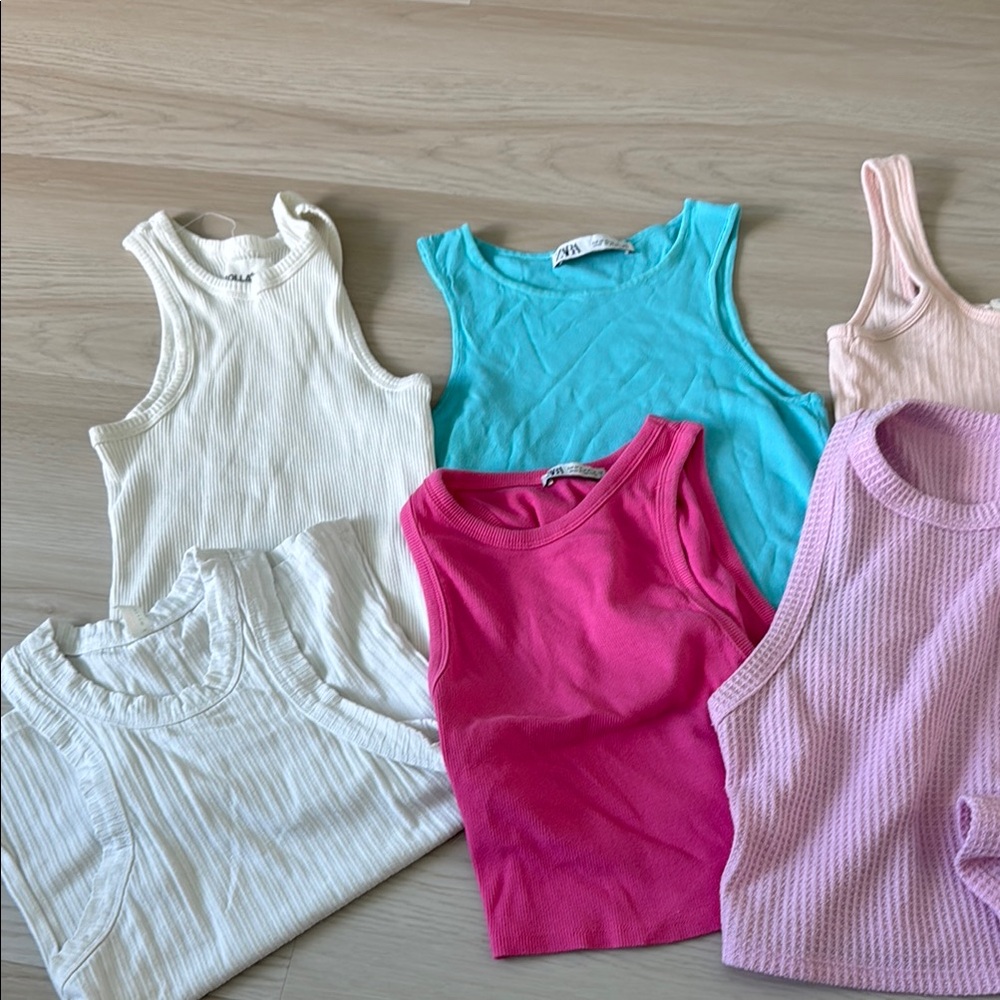 Lot of 8 tank tops free People Zara Rolla Forecer 21 Small